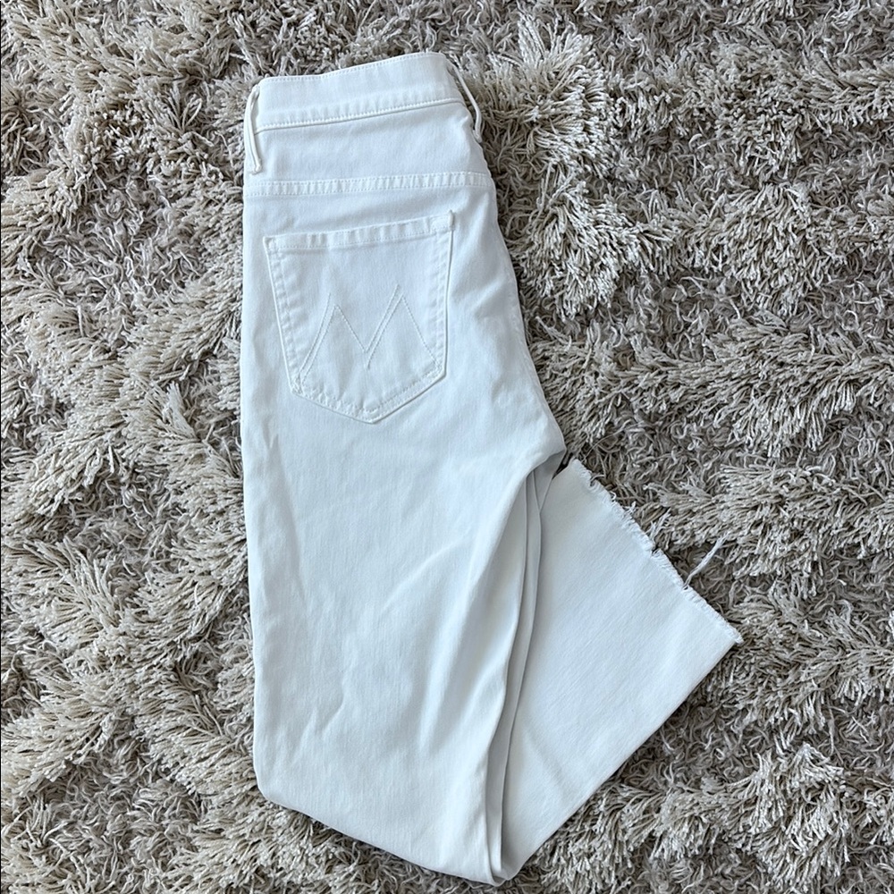 MOTHER Denim size 28 Glass Slipper  insider crop step fray